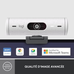 Logitech - Brio 500 Webcam HD avec Expo Auto - Blanc