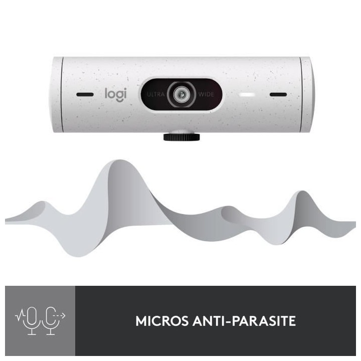 Logitech - Brio 500 Webcam HD avec Expo Auto - Blanc