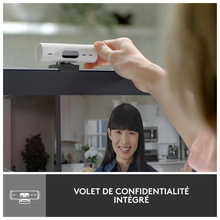 Logitech - Brio 500 Webcam HD avec Expo Auto - Blanc