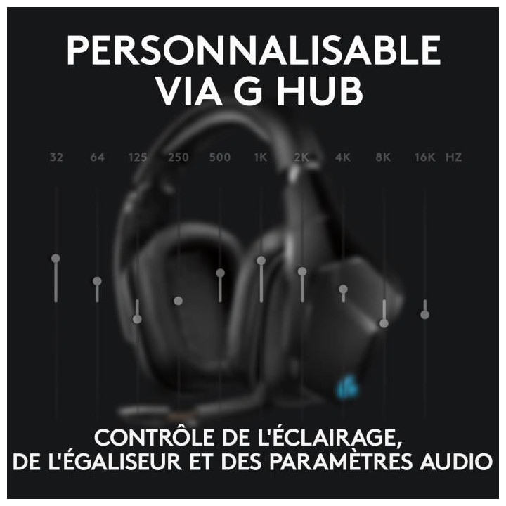 LOGITECH G - Casque Gaming sans fil G935 LIGHTSYNC avec son surround 7