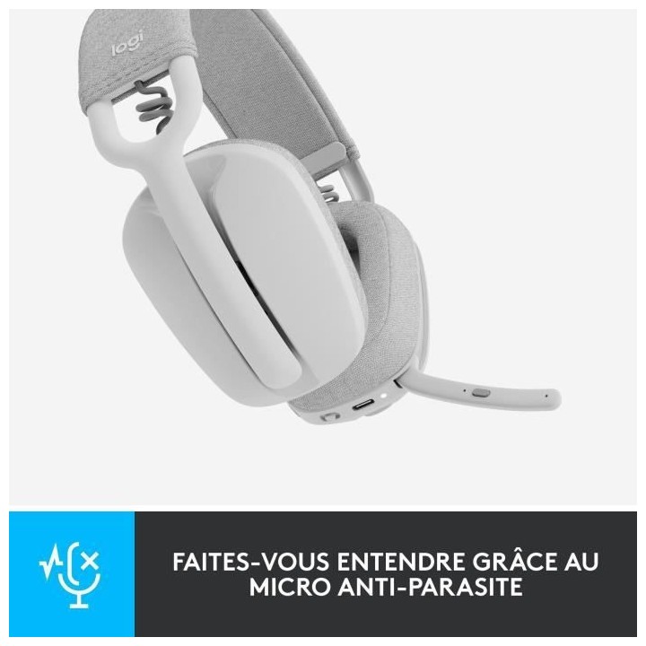 Logitech - Casque d'écoute léger sans fil avec Micro anti-bruit de f