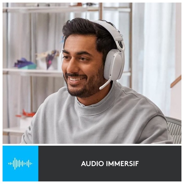 Logitech - Casque d'écoute léger sans fil avec Micro anti-bruit de f