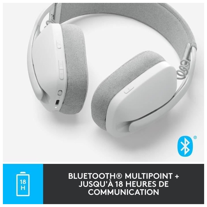 Logitech - Casque d'écoute léger sans fil avec Micro anti-bruit de f