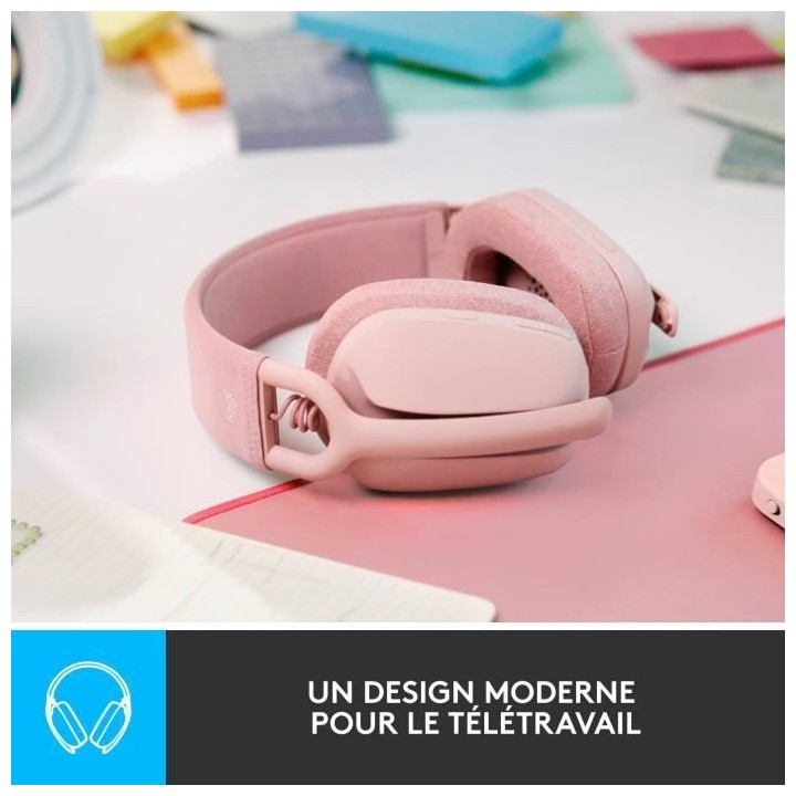 Logitech - Casque d'écoute léger sans fil avec Micro anti-bruit de f