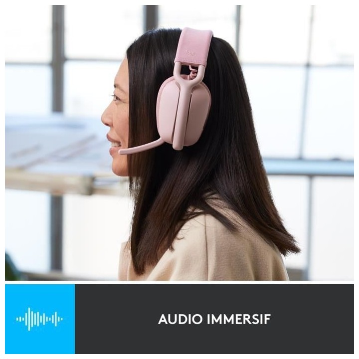 Logitech - Casque d'écoute léger sans fil avec Micro anti-bruit de f