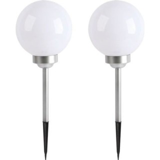 LUMI JARDIN Lot de 2 Spheres lumineuse solaire a LED Moony - Lumiere b
