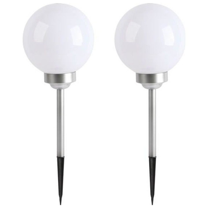 LUMI JARDIN Lot de 2 Spheres lumineuse solaire a LED Moony - Lumiere b