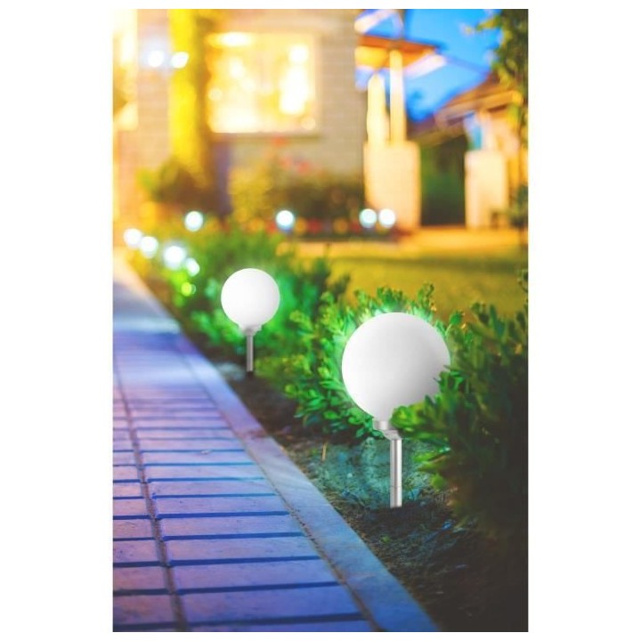 LUMI JARDIN Lot de 2 Spheres lumineuse solaire a LED Moony - Lumiere b