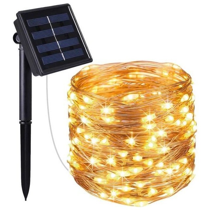 LUMI JARDIN Guirlande lumineuse Skinny Solar en cuivre - 100 micro LED