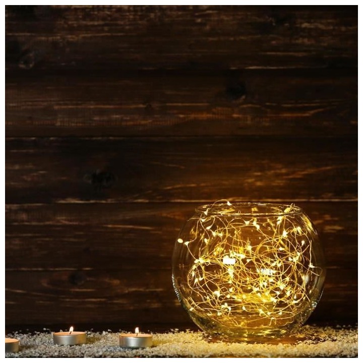 LUMI JARDIN Guirlande lumineuse Skinny Solar en cuivre - 100 micro LED