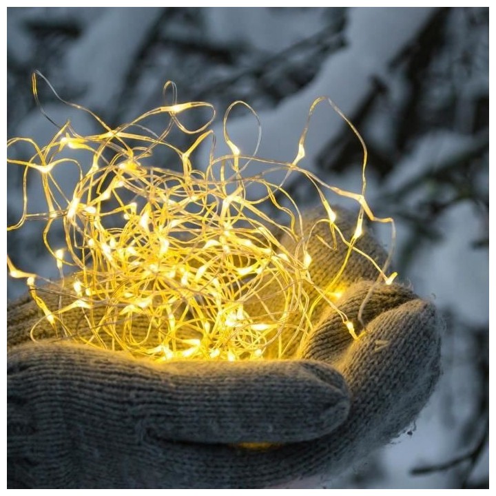 LUMI JARDIN Guirlande lumineuse Skinny Solar en cuivre - 100 micro LED