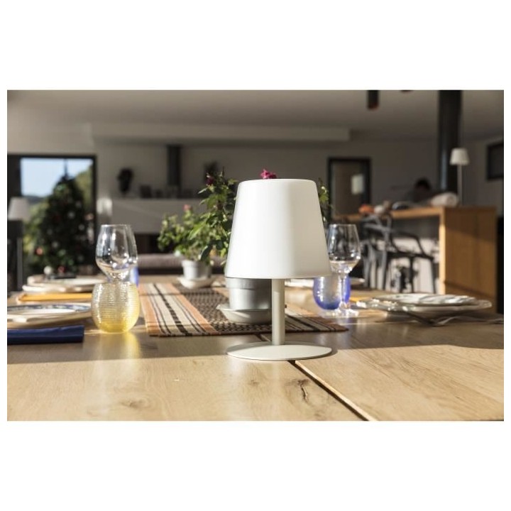 STANDY MINI CREAM Lampe de table sans fil avec pied en acier creme - b