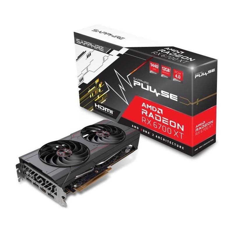 Sapphire - Carte graphique Radeon RX 6700 XT PULSE GAMING 12 Go