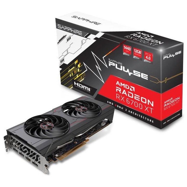 Sapphire - Carte graphique Radeon RX 6700 XT PULSE GAMING 12 Go