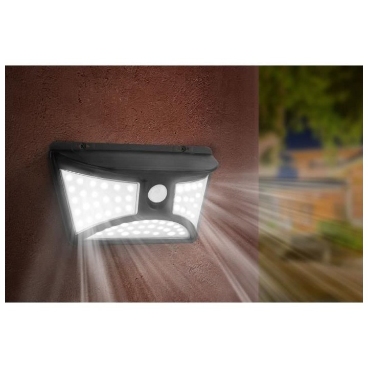 Projecteur solaire applique murale forme arrondie design eclairage pui