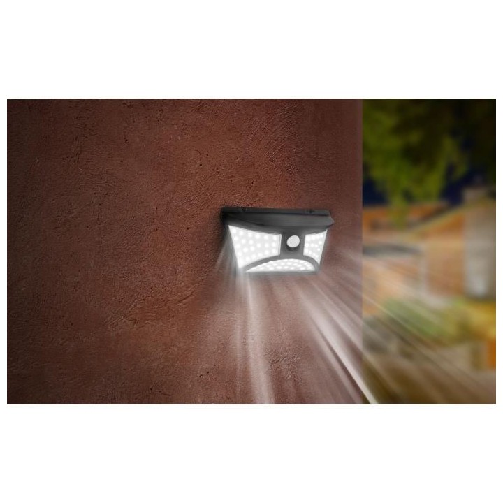 Projecteur solaire applique murale forme arrondie design eclairage pui