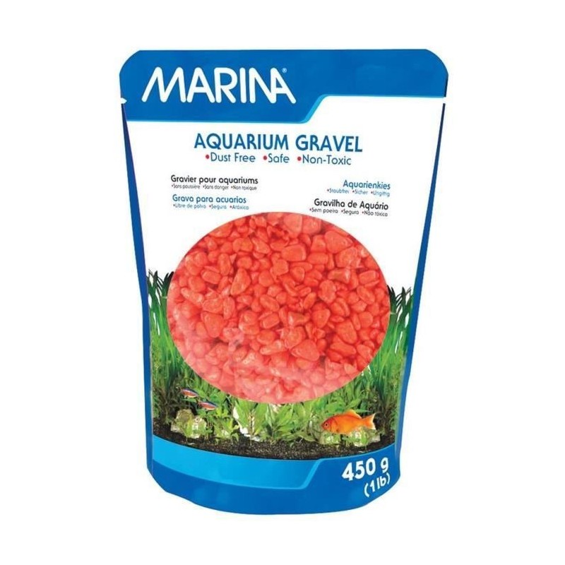 MARINA Gravier Deco orange - 450 g - Pour aquarium