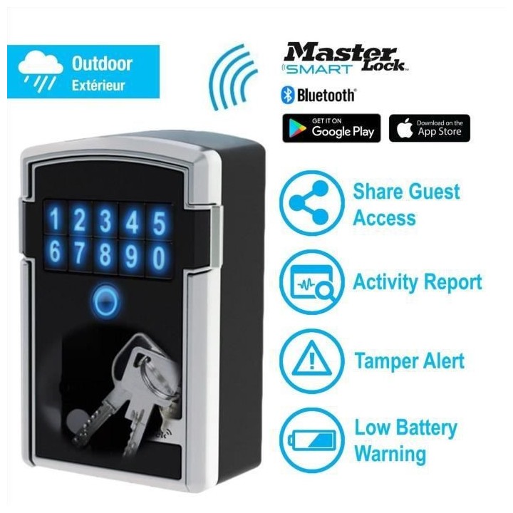 MASTER LOCK Boite a clés Bluetooth sécurisée - Format L - Coffre a