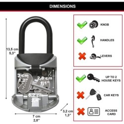 MASTER LOCK Mini Boîte a Clé sécurisée [Format XS] [avec Anse] - 5406EURD