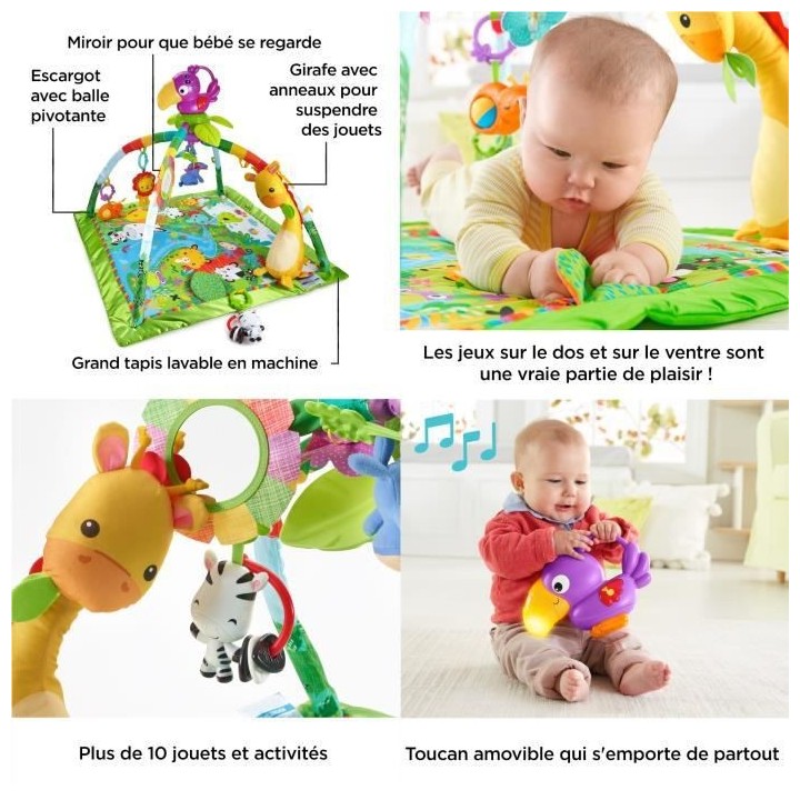 Fisher-Price - Tapis de la Jungle - Tapis d'éveil - Des la naissance