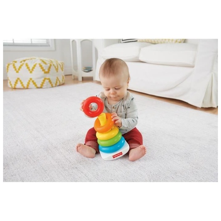 FISHER-PRICE Pyramide Arc-en-Ciel - 20,5 cm - 6 mois et +