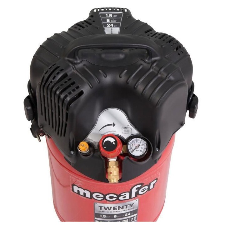 MECAFER Compresseur d'air vertical 24L 1,5HP Twenty