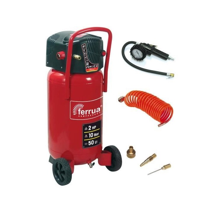 Compresseur vertical Ferrua 425093 - 50L - 1500W - 10 bars (Livré ave