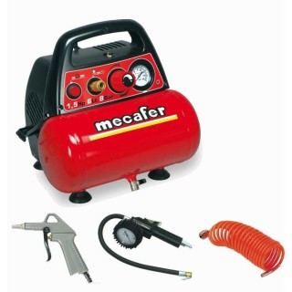 MECAFER Compresseur d'air NEW VENTO 6 L 1,5 CV 8 bar - Avec 3 accessoi