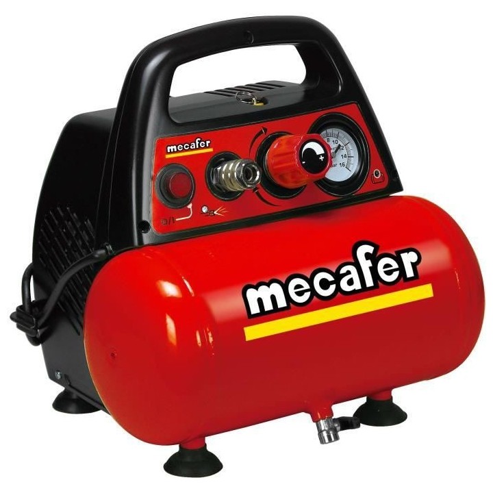 MECAFER Compresseur d'air NEW VENTO 6 L 1,5 CV 8 bar - Avec 3 accessoi