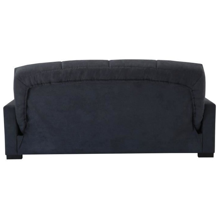 Canapé clic clac 3 places Megan - Tissu gris - Matelas 14 cm - 130 x