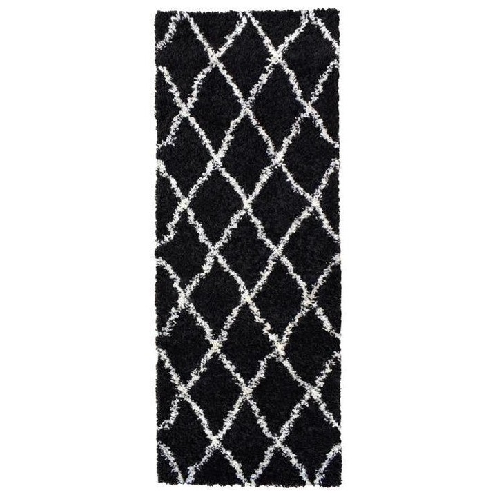 NAZAR ASMA Tapis de couloir Shaggy - Style berbere - 67 x 180 cm - Noi