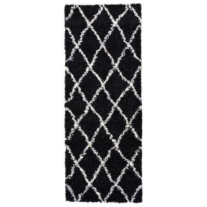 NAZAR ASMA Tapis de couloir Shaggy - Style berbere - 67 x 180 cm - Noi