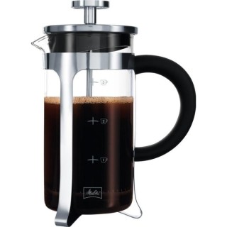 MELITTA Cafetiere a piston Micro-Ondable Premium en verre et inox 3 ta