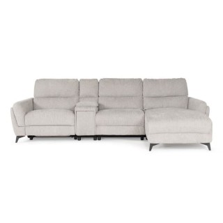 Canapé d'angle gauche 3 places MIAMI - Tissu beige - 2 places relax -