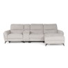 Canapé d'angle gauche 3 places MIAMI - Tissu beige - 2 places relax - L 303 x P 158 x H 96 cm