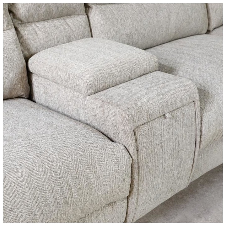 Canapé d'angle gauche 3 places MIAMI - Tissu beige - 2 places relax -