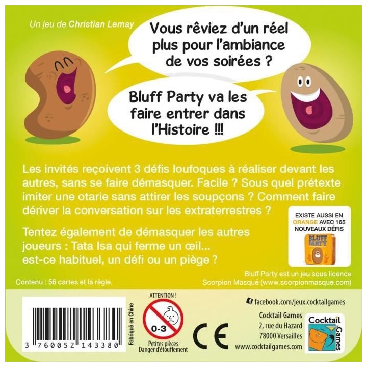Cocktail Games | Bluff Party : Vert - Édition 2021 | Jeu de société