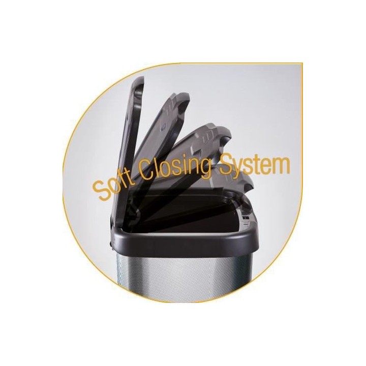 MHOME Poubelle a pédale JIVE - 40 L - Effet carbone - Gris foncé