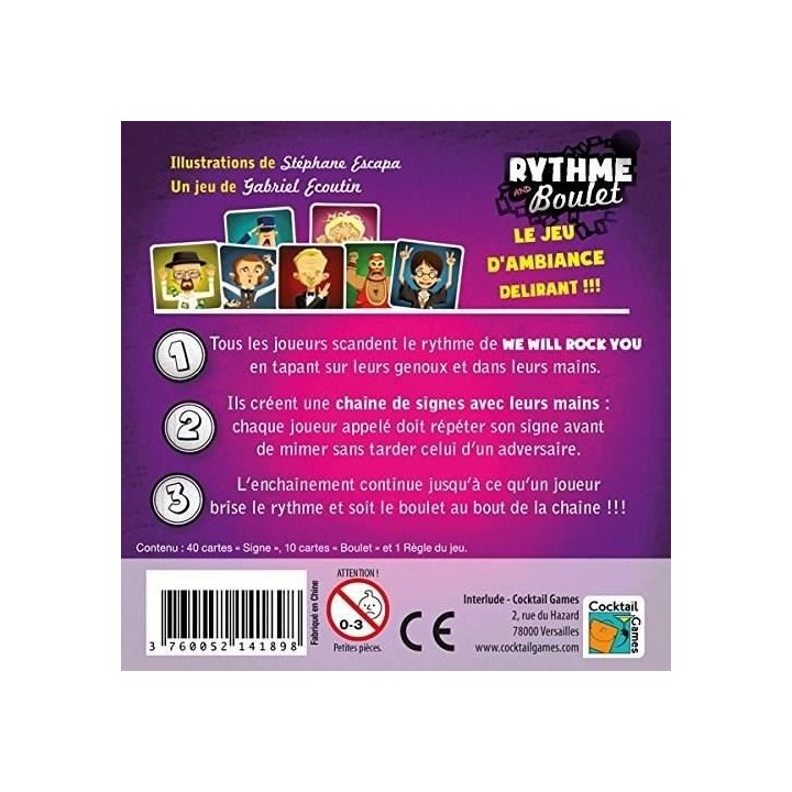 Cocktail Games | Rythme and Boulet | Jeu de société | a partir de 10