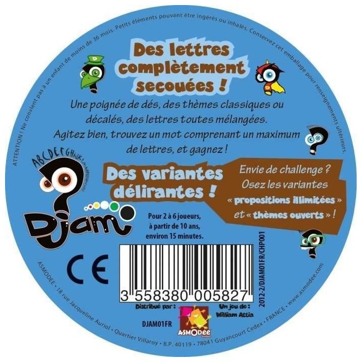 Asmodee | Djam | Jeu de société | a partir de 10 ans | 2 a 6 joueurs