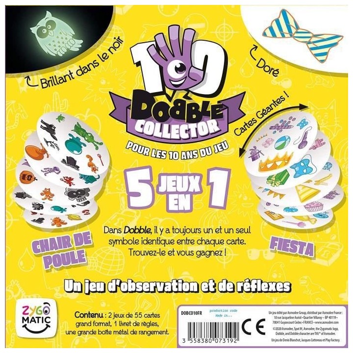 Zygomatic | Dobble - Édition Collector 10 ans | Jeu de société | a