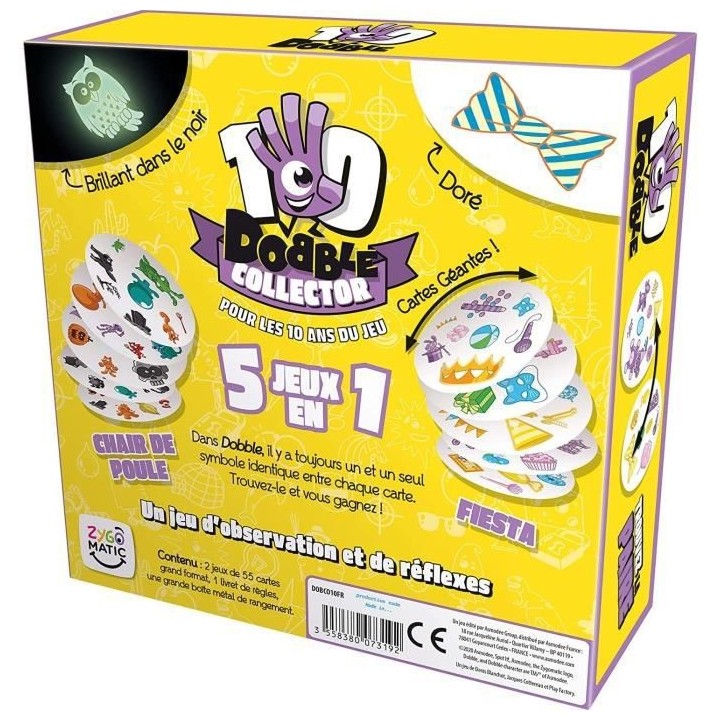Zygomatic | Dobble - Édition Collector 10 ans | Jeu de société | a