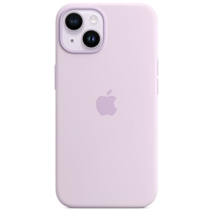 APPLE Coque en silicone pour iPhone 14 avec MagSafe - Rose craie