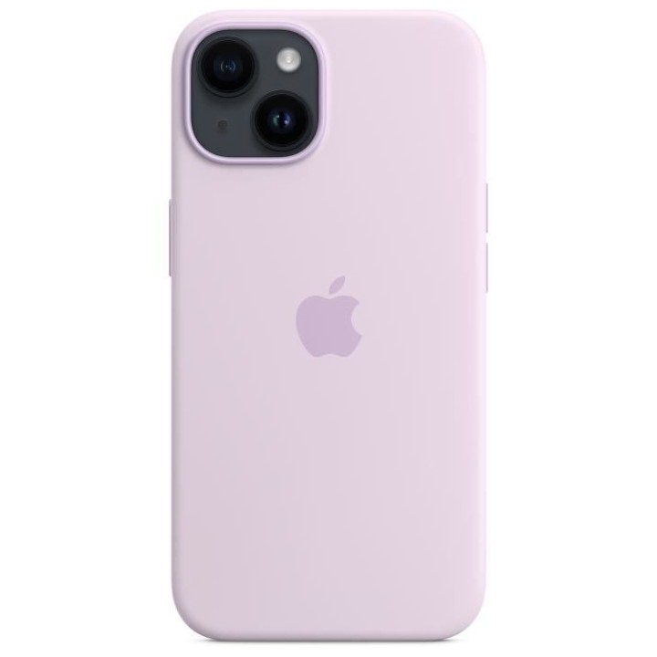 APPLE Coque en silicone pour iPhone 14 avec MagSafe - Rose craie