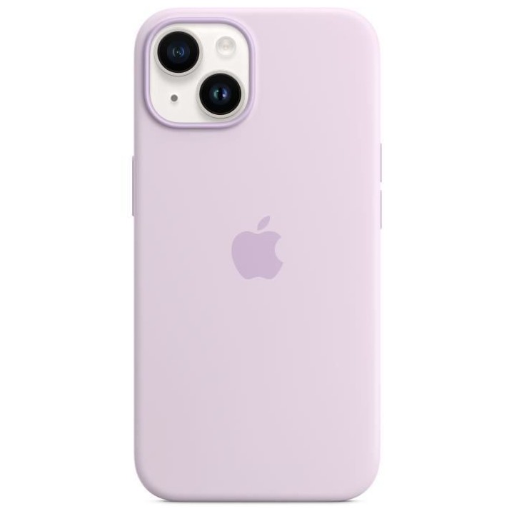 APPLE Coque en silicone pour iPhone 14 avec MagSafe - Rose craie