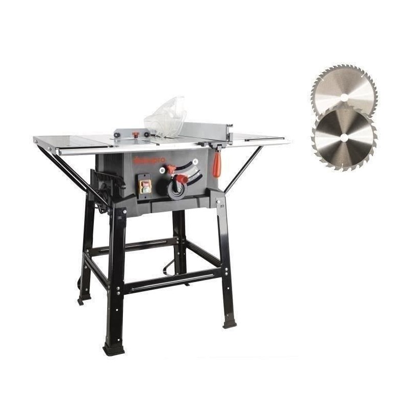 Scie circulaire sur table MANUPRO - 2000W - 2 lames 254 mm - Multi usage - Laser intégré