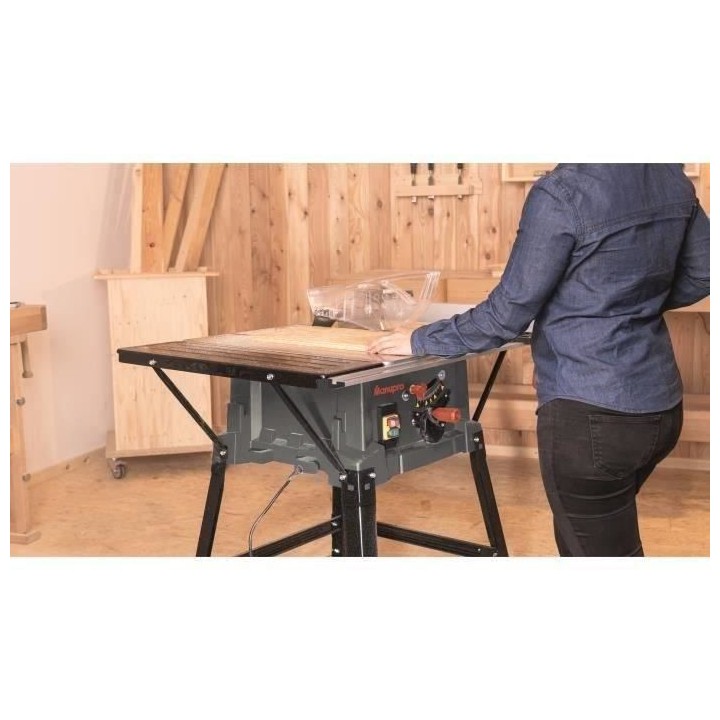 Scie circulaire sur table MANUPRO - 2000W - 2 lames 254 mm - Multi usa