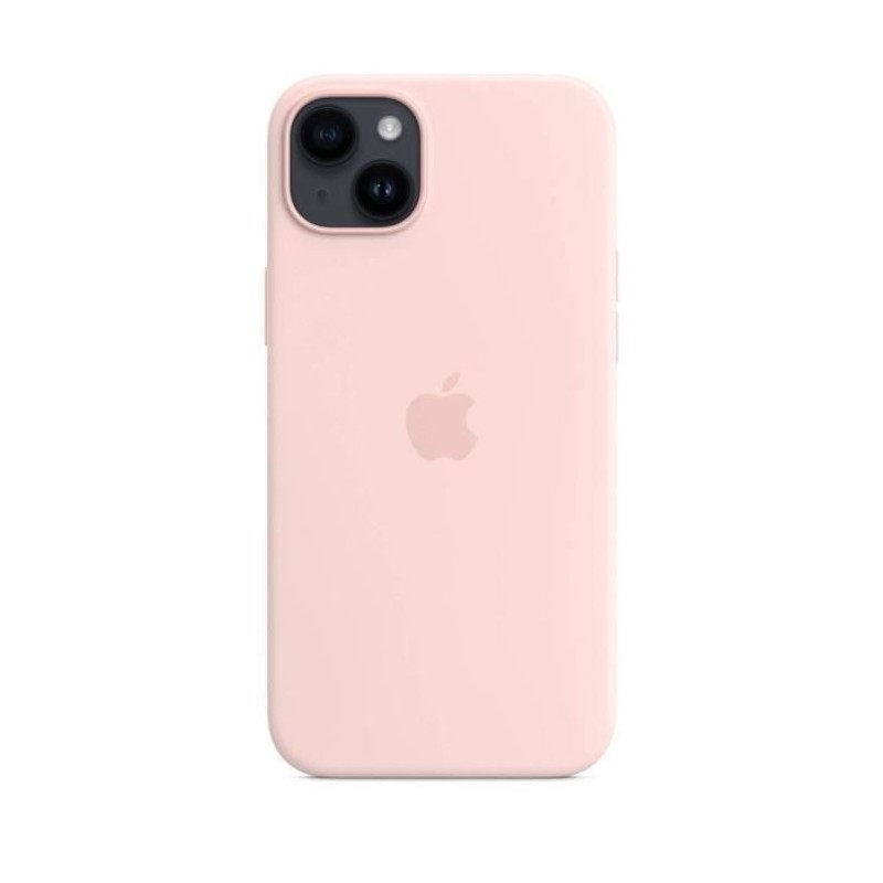 APPLE Coque en silicone pour iPhone 14 Plus avec MagSafe - Rose craie