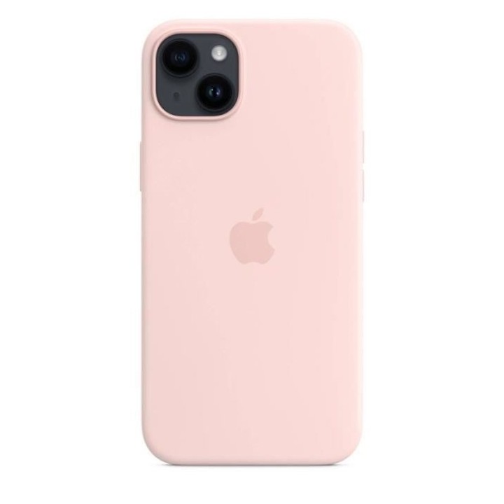 APPLE Coque en silicone pour iPhone 14 Plus avec MagSafe - Rose craie