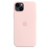 APPLE Coque en silicone pour iPhone 14 Plus avec MagSafe - Rose craie